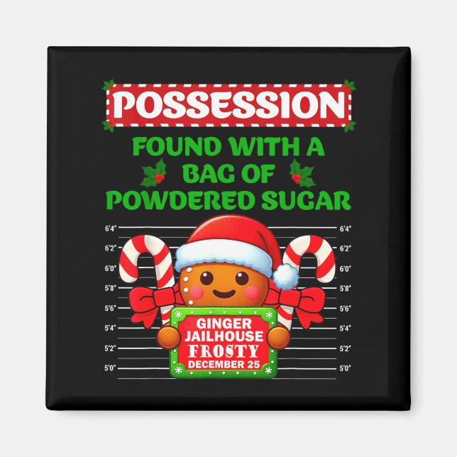 Imán Funny Gingerbread Inmate Christmas Matching Family (Frente)