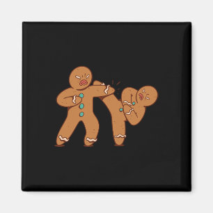Imán Funny Gingerbread Man Karate Cookie Funny Christma