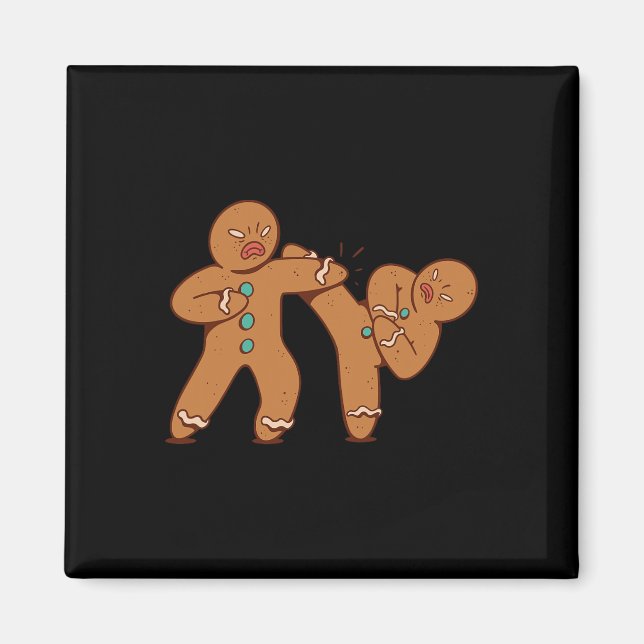 Imán Funny Gingerbread Man Karate Cookie Funny Christma (Frente)