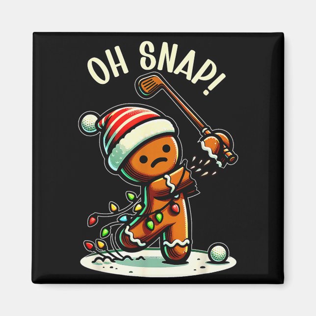 Imán Funny Gingerbread Man Pajamas &amp; Pjs Xmas Holid (Frente)