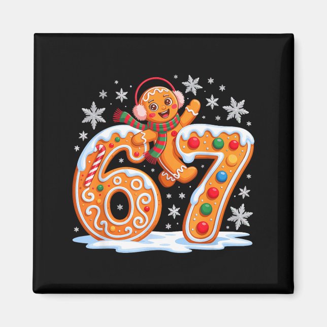 Imán Funny Gingerbread Six Seven 67 Ice Cream Drip Chri (Frente)