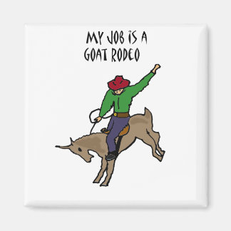 Imán Funny Goat Rodeo Job Humor Personalizado