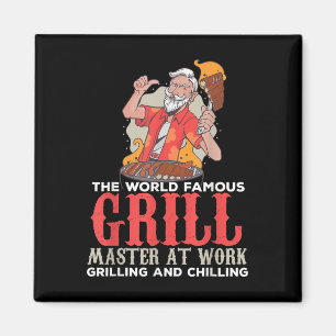 Imán Funny Grill Master Bbq Amantes Foodies Chef Fumado
