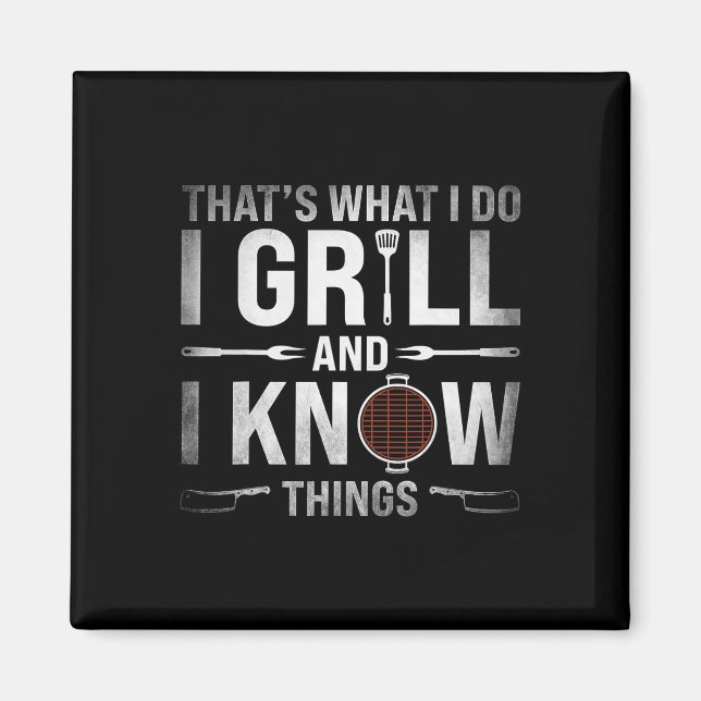 Imán Funny Grilling Bbq Barbacoa Fumador De Carne Gr (Frente)