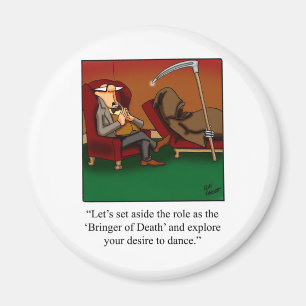 Imán Funny Grim Reaper Dance Personalizado