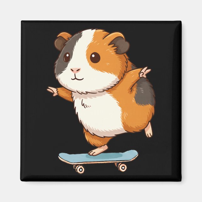 Imán Funny Guinea G Skater Skateboard Ballerina Zoo Boy (Frente)