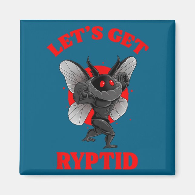 Imán Funny Gym Mothman Shirt Cryptid Let's Get Ryptid G (Frente)