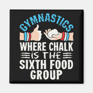Imán Funny Gymnastics Chalk Gymnast Team