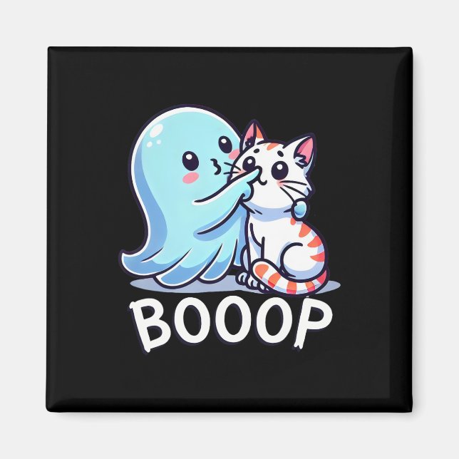 Imán Funny Halloween Ghost Cute Cat Boop fácil costo pe (Frente)