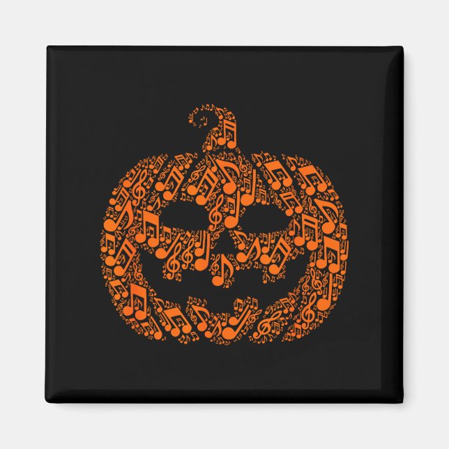 Imán Funny Halloween Music Note Musician Jack O Lantern (Frente)