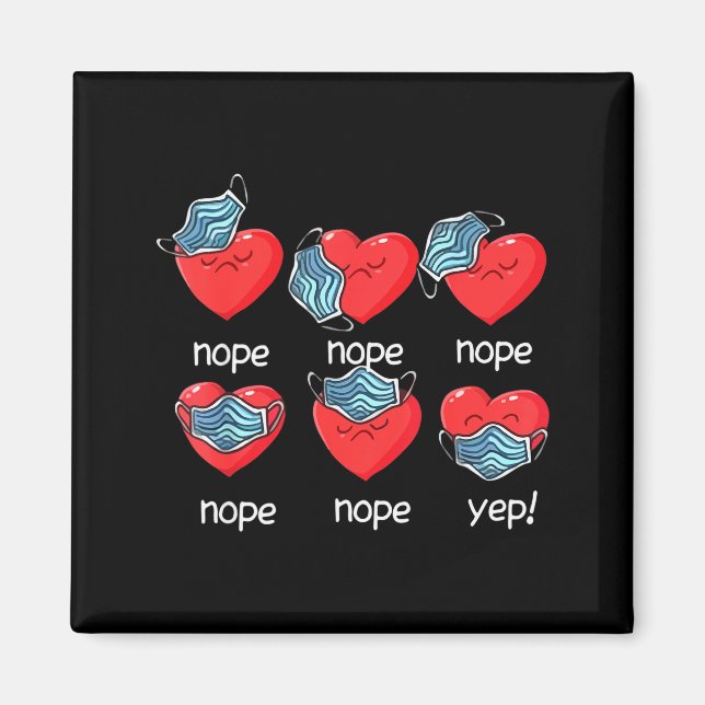 Imán Funny Heart Face Mask Men Women Cute Sweet Valenti (Frente)