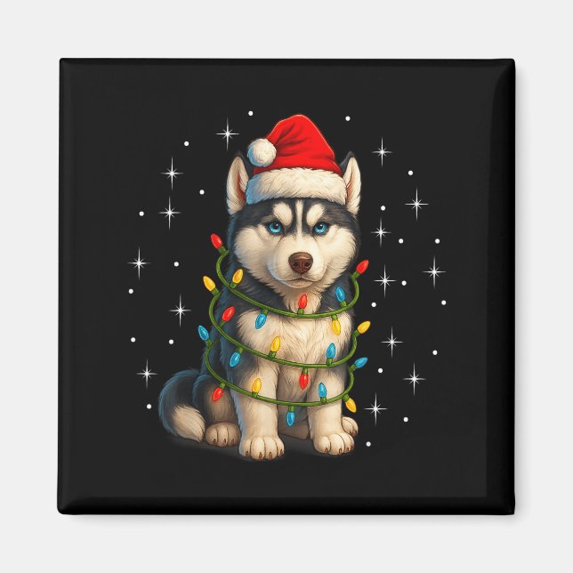 Imán Funny Husky Dog Christmas Pj Pajama Men Women Pjs  (Frente)