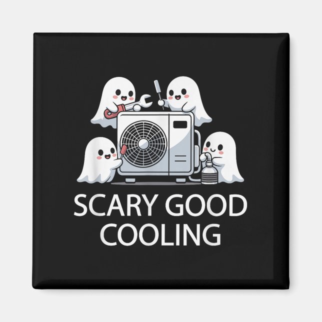Imán Funny Hvac Técnico Ghost Halloween Costume Soky (Frente)