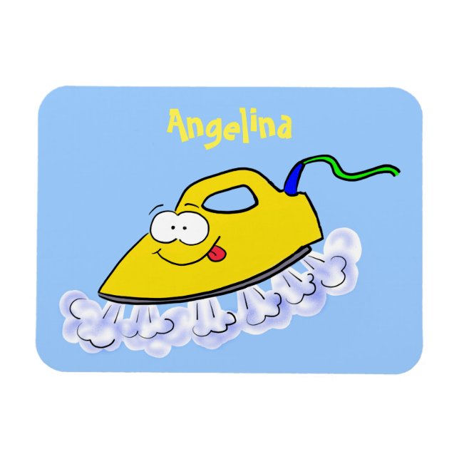 Imán Funny ilustracion de lavandería de hierro personal (Horizontal)