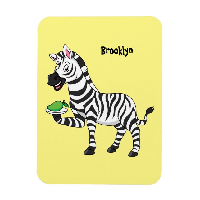 Imán Funny ilustracion de personalizado de cebra (Vertical)