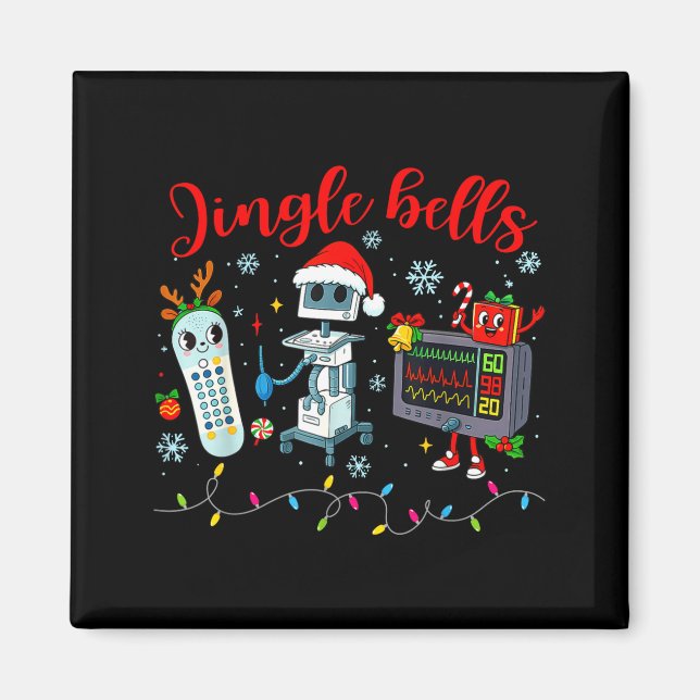 Imán Funny Jingle Bells Telemetry Nurse Christmas Tech  (Frente)