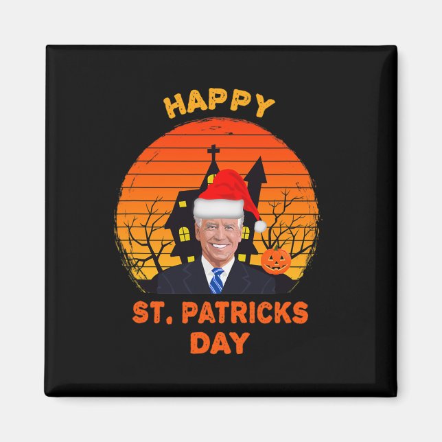 Imán Funny Joe Biden St Patrick Navidades Joe Biden Hal (Frente)