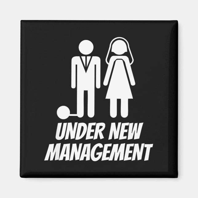 Imán Funny Just Married , Fun Newlywed Gag For Men  (Frente)