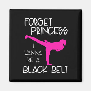 Imán Funny Karate Chica de la camiseta Black Belt Marti
