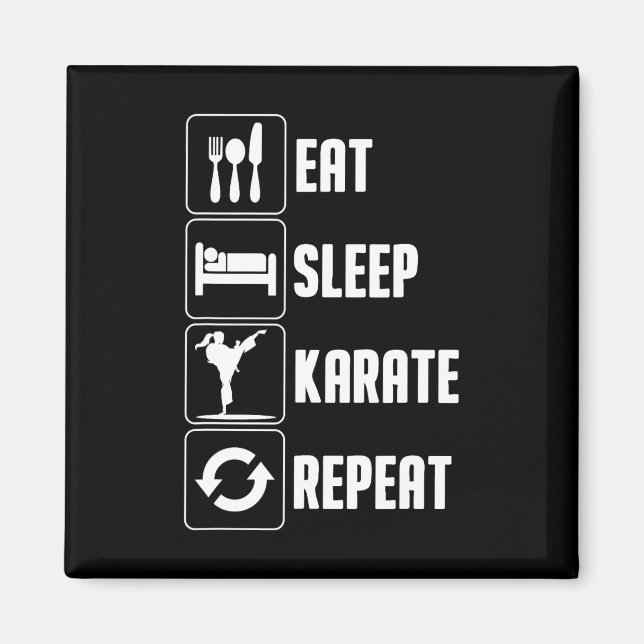 Imán Funny Karate Design Para Hombres Las Mujeres Comen (Frente)