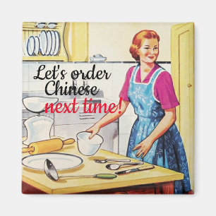 Imán Funny Kitsch's Vintage Housewives en cocina