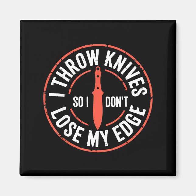 Imán Funny Knife Thrower I Throw Knives  (Frente)