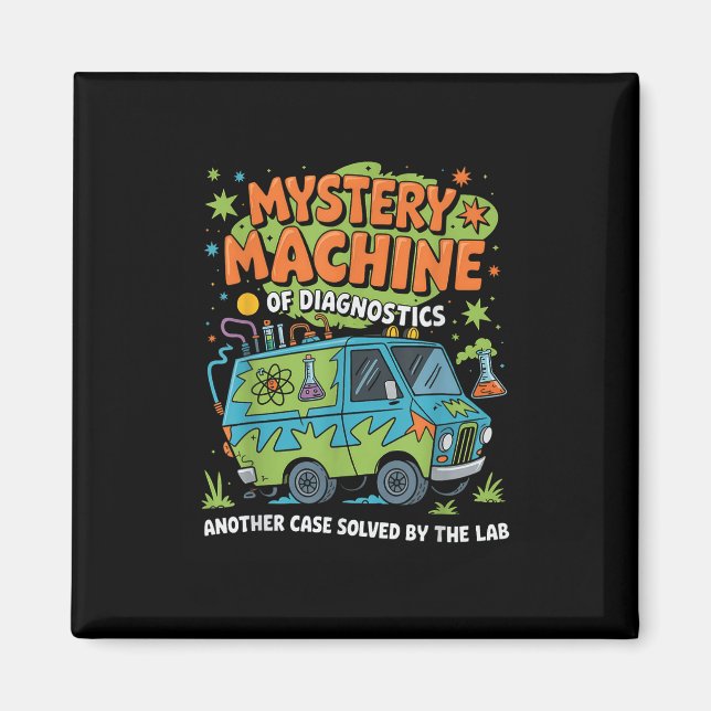 Imán Funny Lab Week 2025 Retro Mystery Machine De Diagn (Frente)