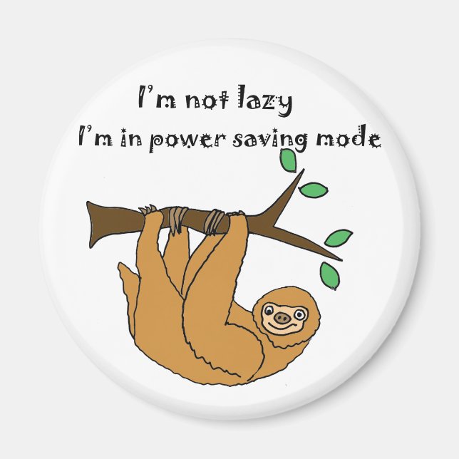 Imán Funny Lazy Sloth Personalizado (Frente)