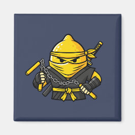 Imán Funny Lemon Shinobi Ninja Nunchucks Illustration