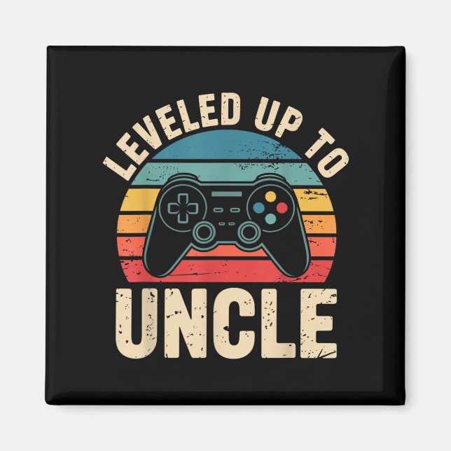 Imán Funny Leveled Up To Uncle Video Gamers Gaming Cute (Frente)