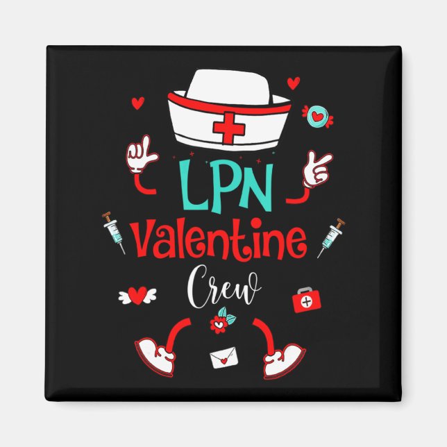 Imán Funny Lpn Valentines Day Nurse Crew Family Group N (Frente)