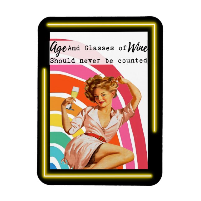 Imán Funny Magnet Best Friend Gift "Age & Wine" (Vertical)