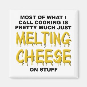 Imán Funny Magnet sobre el queso en fusión