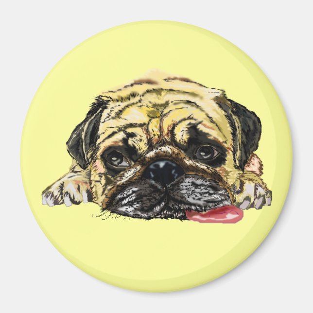 Imán Funny Magnet with Pug Dog (Frente)