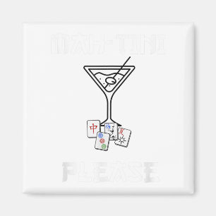 Imán Funny Mahjong Mah-tini Chiste de cola Mahjong