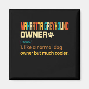 Imán Funny Mahratta Greyhound Vintage Retro Dog Mom Dad