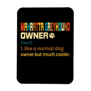 Imán Funny Mahratta Greyhound Vintage Retro Dog Mom Dad