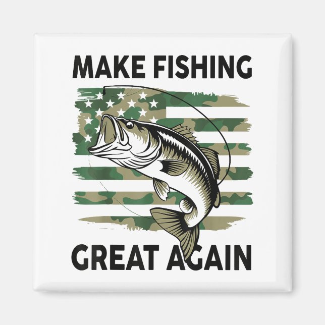Imán Funny Make Fishing Great Again Camo B Fish America (Frente)