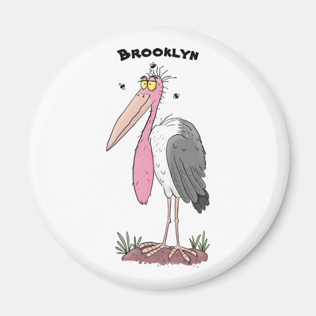 Imán Funny marabou stork personalizado (Frente)