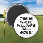 Imán Funny Marcador de globo de golf de historietas per<br><div class="desc">Personaliza para crear un regalo de golf único. Diseñado por Thisisnotme©</div>