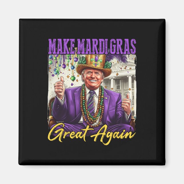 Imán Funny Mardi Gras Donald Trump Mardi Gras Estadouni (Frente)