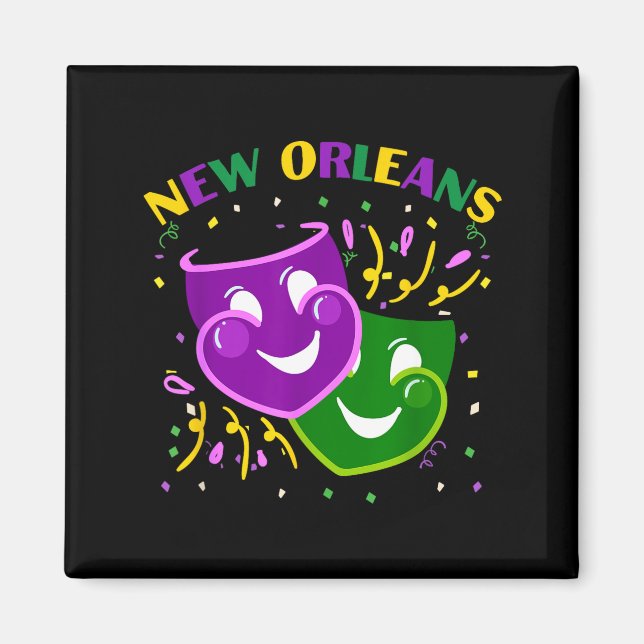 Imán Funny Mardi Gras Mask Louisiana New Orleans Carniv (Frente)