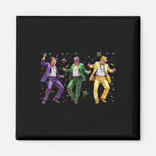 Imán Funny Masked Trump Baila Mardi Gras Nueva Orleans 