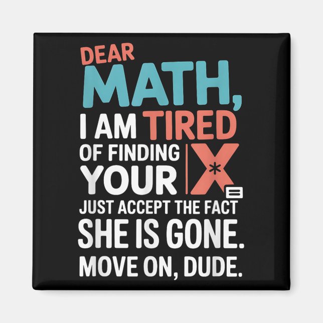 Imán Funny Math Design For Boys Girls Math Teachers Men (Frente)