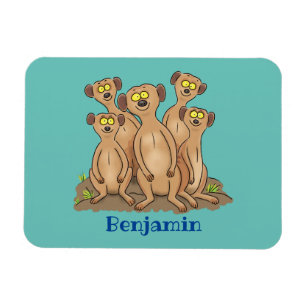 Imán Funny meerkat ilustracion personalizado familiar