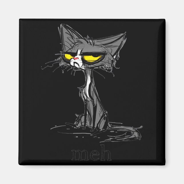 Imán Funny Meh Cat Gift For Cat Lovers  (Frente)