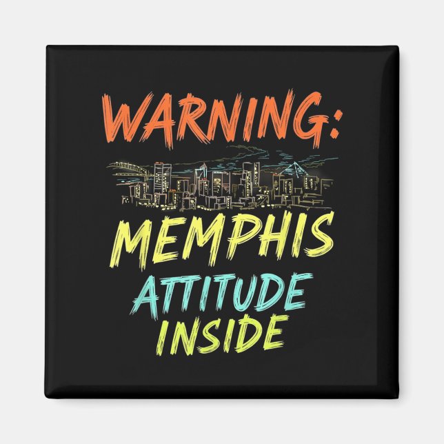 Imán Funny Memphis Tennessee Night Skyline Vintage (Frente)