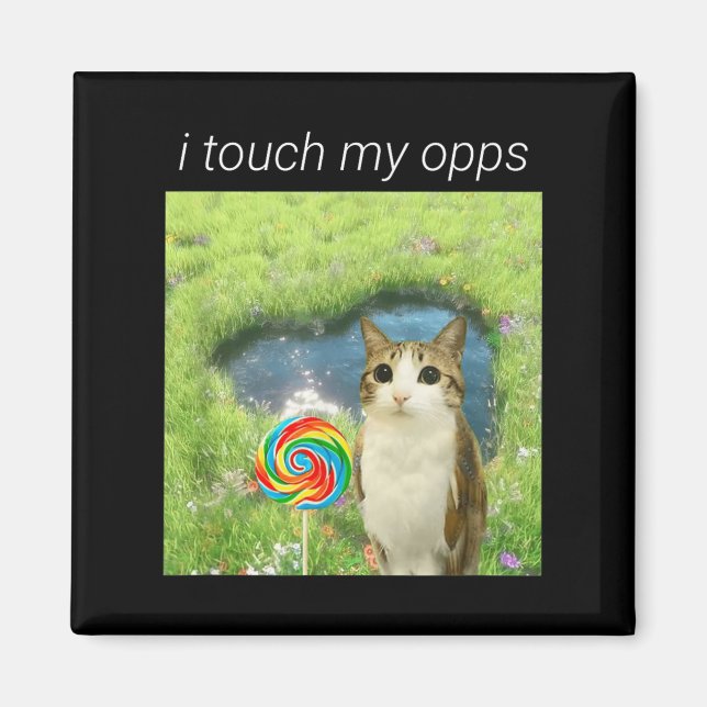 Imán Funny Meowl Meme, Cat Owl Meme Brainrot Gen Alpha  (Frente)