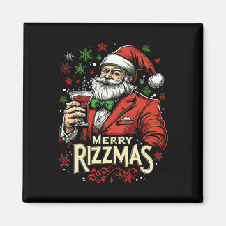 Imán Funny Merry Rizzmas Santa Navidades