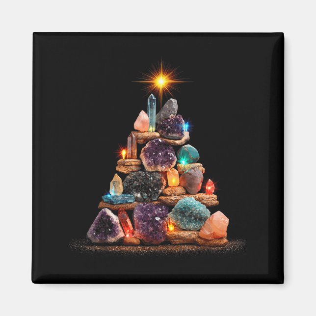 Imán Funny Minerals Christmas Tree Graphic Crystals  (Frente)